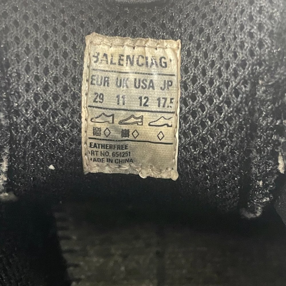 Balenciaga Triple S Kid's Black Polyurethane Wedge Trainer Sneakers, 29 - Picture 13 of 14